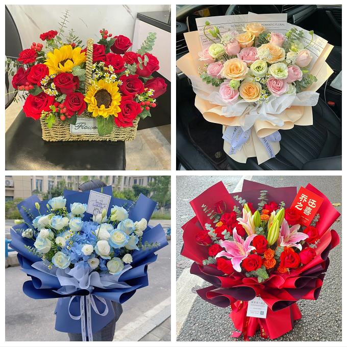 榆林市榆阳横山区神木府谷县鲜花店同城送女朋友玫瑰混搭生日花束