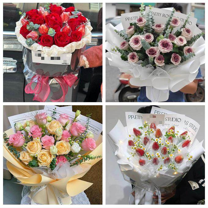 陕西咸阳市淳化县武功县兴平市同城鲜花店送女友生日圣诞玫瑰花束