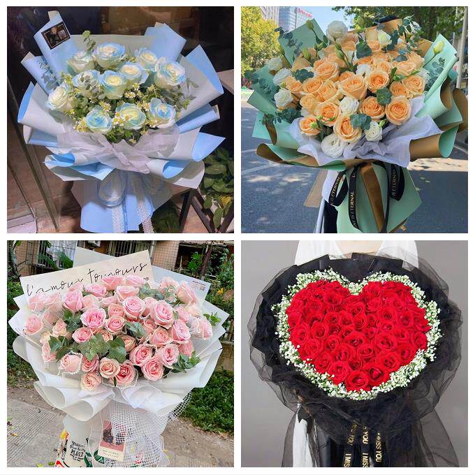 送济南市历下区市中区槐荫区同城鲜花店情人节表白送玫瑰花束礼盒