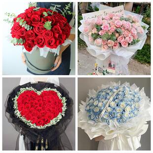 庆阳市合水正宁县宁县镇原县同城鲜花店情人节表白送玫瑰花束礼盒
