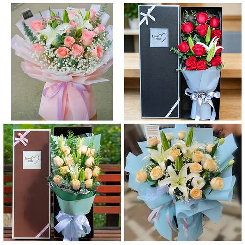 北京市西城区椿树陶然亭广内鲜花店同城配送老婆香水百合玫瑰花束