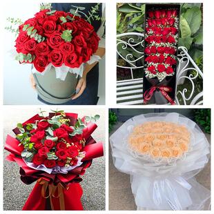 送张掖市甘州区肃南县民乐县同城鲜花店情人节表白送玫瑰花束礼盒