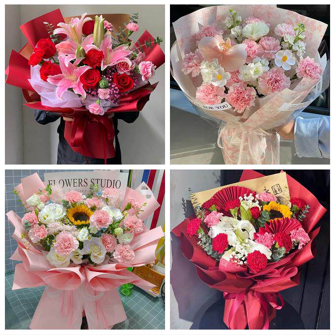 送武汉市武昌区青山区洪山区同城鲜花店康乃馨百合送父母长辈生日