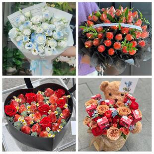 北京市顺义区后沙峪天竺镇杨镇同城鲜花店送女友生日圣诞玫瑰花束