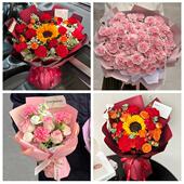 阜新市海州新邱太平清河门区同城鲜花店订38妇女节康乃馨百合花束