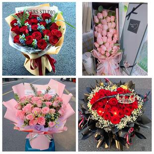 云南昆明市富民宜良石林嵩明县鲜花店同城配送女神节玫瑰花束礼盒