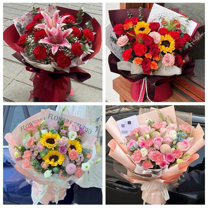 包头白云鄂博矿九原区固阳县同城鲜花店康乃馨百合送父母长辈生日