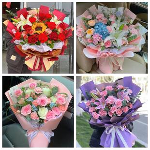 上海市松江区中山泗泾佘山镇鲜花店订康乃馨百合花束同城配送长辈