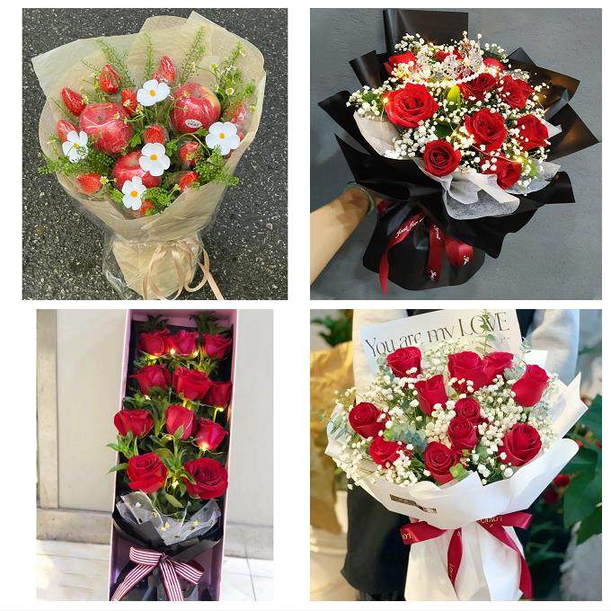 送深圳市光明新区公明龙华镇同城鲜花店送女友平安夜圣诞玫瑰礼盒