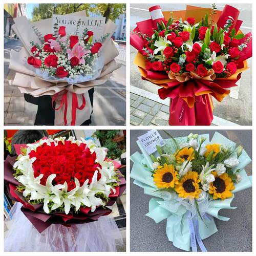 营口市老边区盖州市大石桥市鲜花店同城配送老婆香水百合玫瑰花束