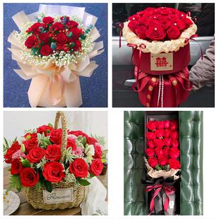 女神节订红玫瑰天津西于庄双环邨咸阳北路街同城鲜花店送女友老婆