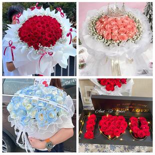 云南省德宏州盈江县陇川县附近同城鲜花店订33朵玫瑰送情人女朋友