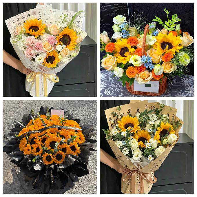 江西新余市渝水区分宜县附近同城鲜花店成人礼高考向日葵玫瑰花束