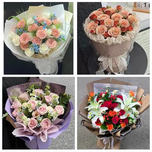 吕梁市离石区文水交城县兴县花店同城配送女友生日情人节玫瑰花束