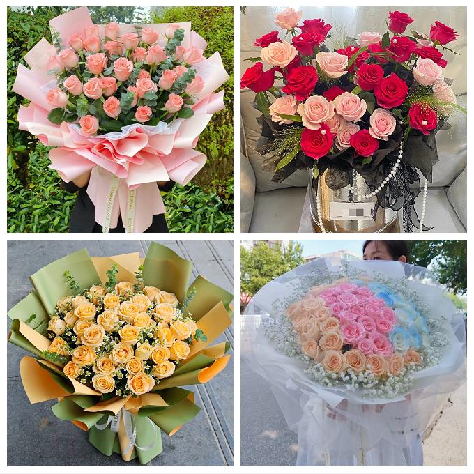 咸阳市秦都杨陵渭城区三原县同城鲜花店七夕表白订红玫瑰花束礼盒