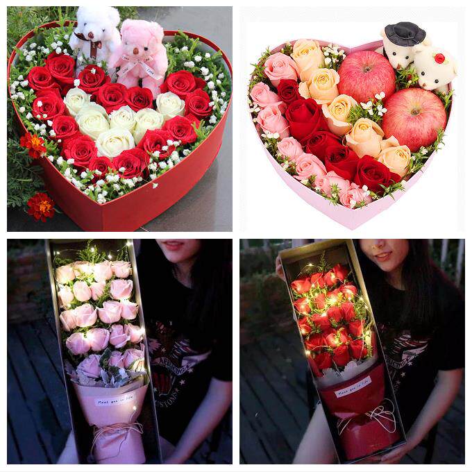 送宜宾市江安长宁县高县珙县鲜花店同城配送平安夜圣诞节玫瑰礼盒