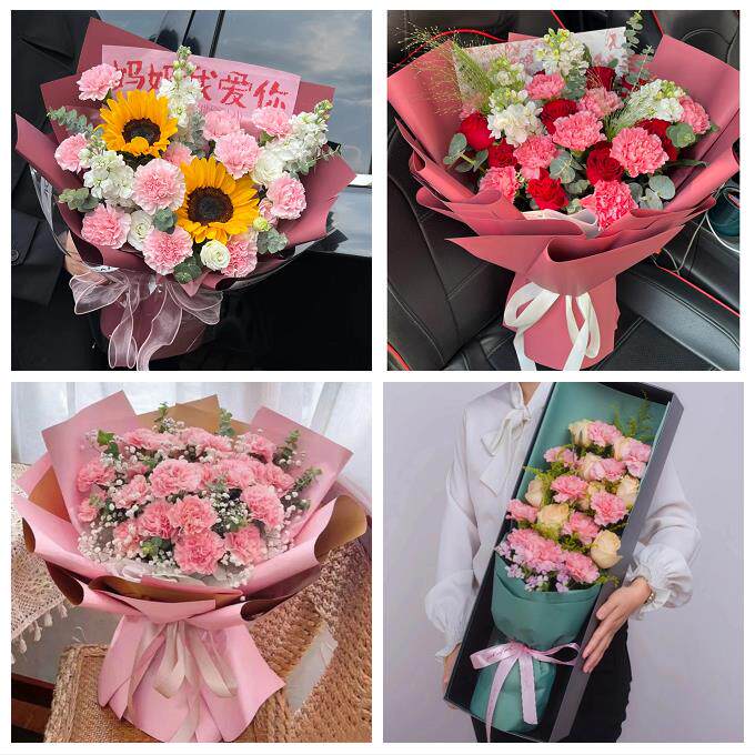 四平市伊通县公主岭市双辽市同城鲜花店订38妇女节康乃馨百合花束