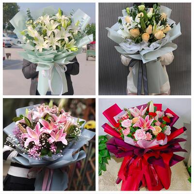 株洲攸县茶陵县炎陵县醴陵市鲜花店同城配送老婆香水百合玫瑰花束