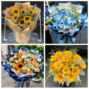 广元市利州昭化朝天区旺苍县同城鲜花店父亲节向日葵花束男士生日