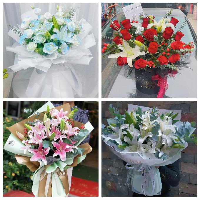 江苏连云港市东海县灌云灌南县同城鲜花店送老婆玫瑰百合生日花束