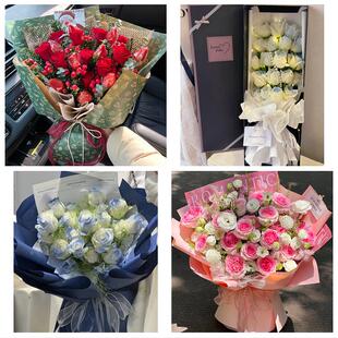 天津市西青区中北杨柳青辛口镇同城鲜花店送女友生日圣诞玫瑰花束