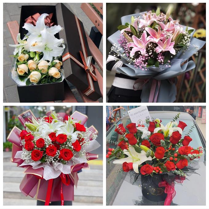 内蒙古呼和浩特和林格尔武川县同城鲜花店送老婆玫瑰百合生日花束
