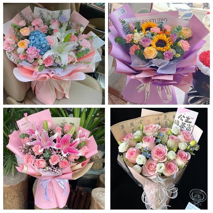 河池市巴马都安大化县宜州市鲜花店同城送女朋友玫瑰混搭生日花束