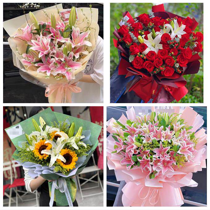 宁夏中卫市沙坡头区中宁海原县鲜花店同城送玫瑰香水百合生日花束