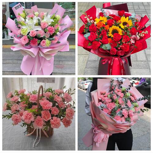 亳州市谯城区涡阳蒙城利辛县鲜花店同城送婆婆岳母亲节康乃馨花束