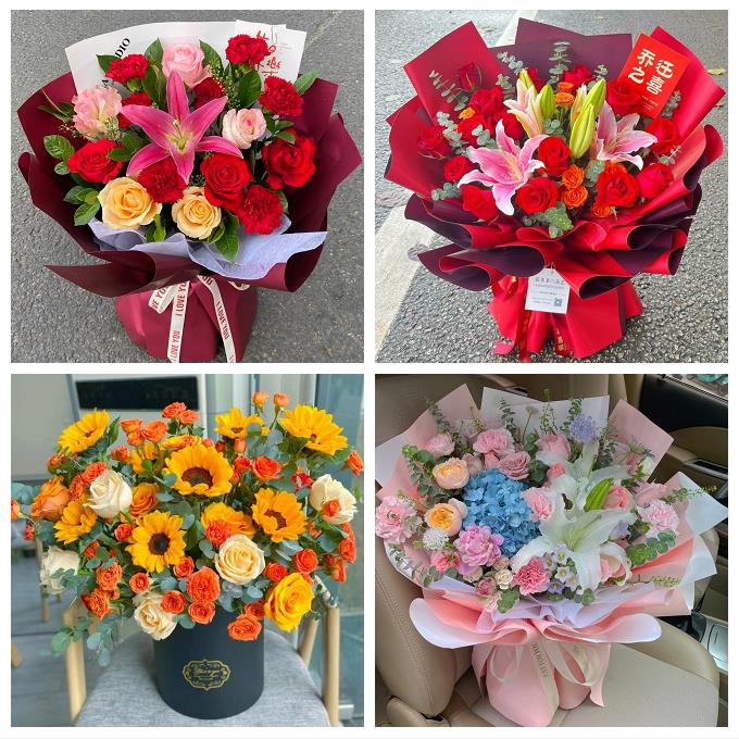 阜阳市颍州颍东颍泉区临泉县鲜花店同城送女朋友玫瑰混搭生日花束