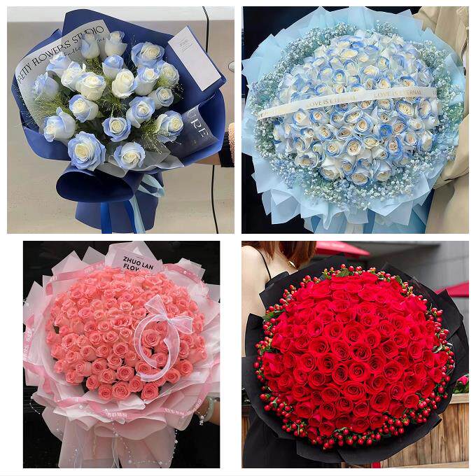 广东深圳市光明区凤凰玉塘马田鲜花店同城配送女神节玫瑰花束礼盒