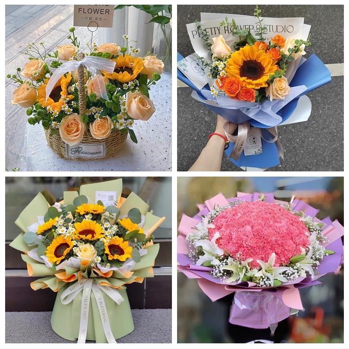 教师节送长辈生日康乃馨向日葵桂林市秀峰叠彩区象山七星区鲜花店