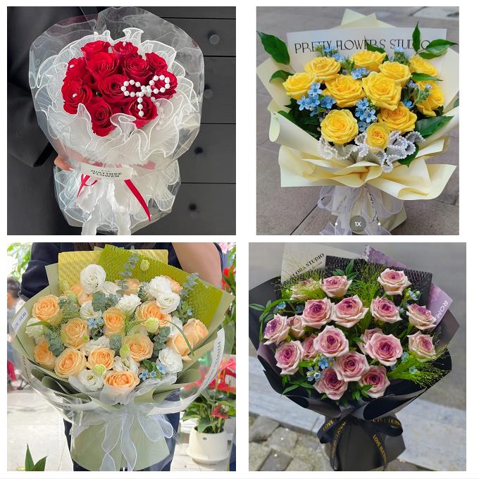 送忻州市保德县偏关县原平市鲜花店卡布碎冰蓝紫玫瑰花束同城配送