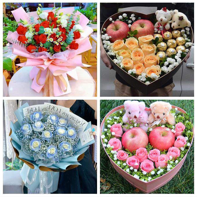 宁夏省吴忠市同心县青铜峡市同城鲜花店送女友平安夜圣诞玫瑰礼盒