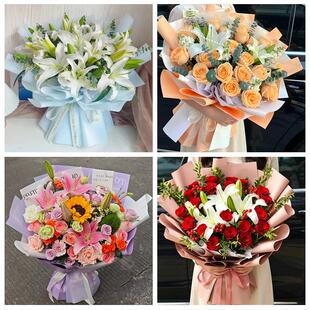 送锦州市古塔区凌河区太和区鲜花店同城配送朋友生日玫瑰百合花束