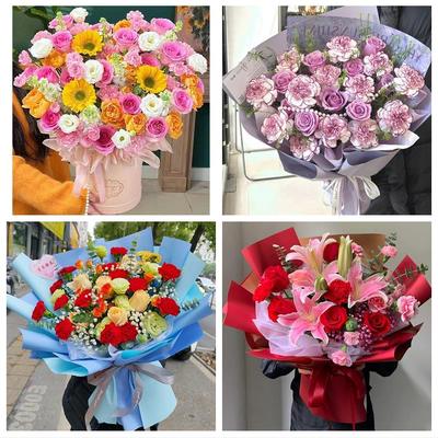 重庆市沙坪坝区虎溪西永联芳同城鲜花店康乃馨百合送父母长辈生日