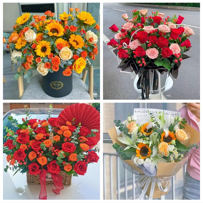 广西玉林市玉州区容县陆川县鲜花店同城送女朋友玫瑰混搭生日花束