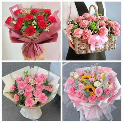 送大庆市红岗区大同区肇州县鲜花店同城送婆婆岳母亲节康乃馨花束