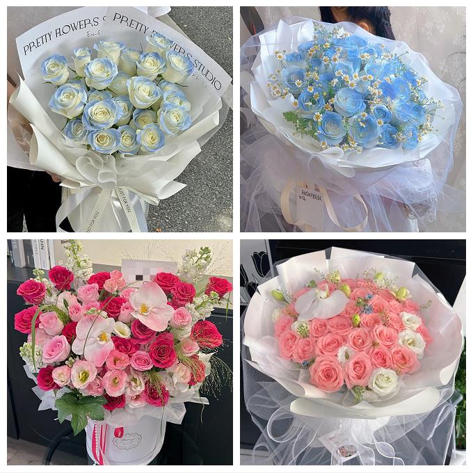 贺州八步平桂区昭平钟山富川鲜花店卡布碎冰蓝紫玫瑰花束同城配送