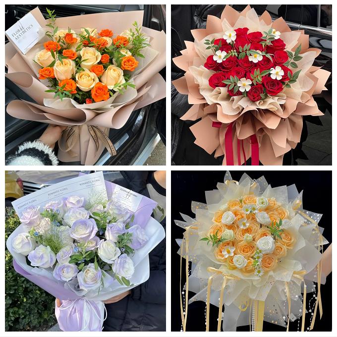 上海市浦东新区书院万祥老港鲜花店卡布碎冰蓝紫玫瑰花束同城配送