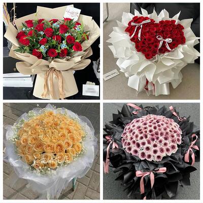 黄山市休宁县黟县祁门县附近花店同城配送女友生日情人节玫瑰花束