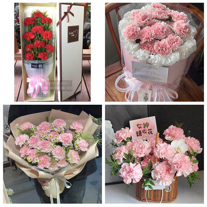 送阜新市细河区阜新县彰武县同城鲜花店康乃馨百合送父母长辈生日