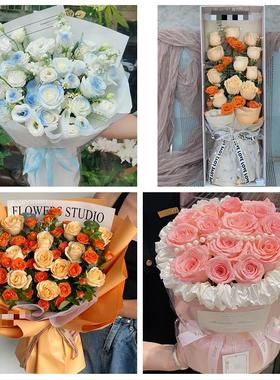 北京市朝阳区高碑店将台太阳宫同城鲜花店送女友生日圣诞玫瑰花束