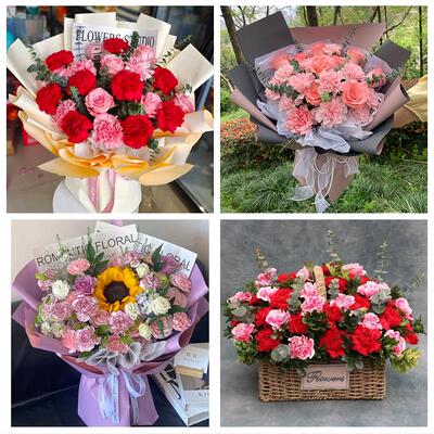 百色市乐业田林西林县隆林县同城鲜花店38节送长辈女士康乃馨百合