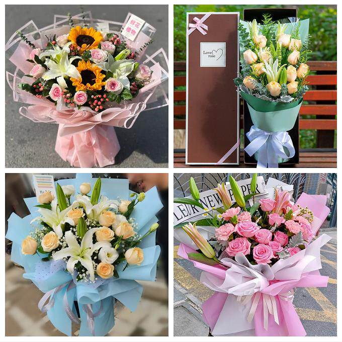 唐山市乐亭迁西玉田县唐海县鲜花店同城配送老婆香水百合玫瑰花束