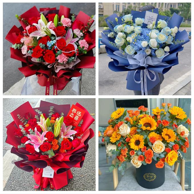 中卫市沙坡头区中宁县海原县鲜花店同城送女朋友玫瑰混搭生日花束