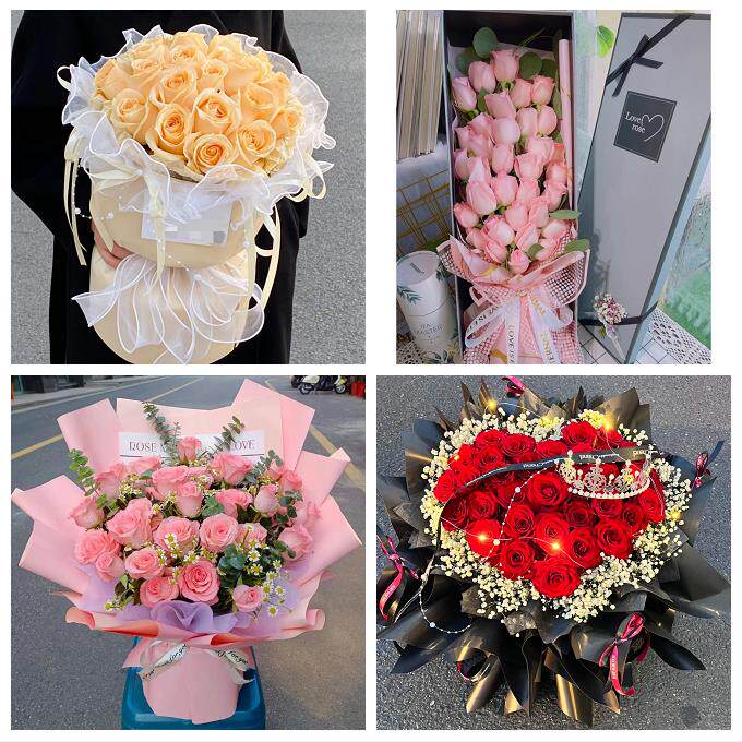 宁夏省吴忠市同心县青铜峡市区鲜花店同城配送女神节玫瑰花束礼盒