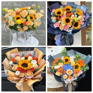 抚州市临川区南城黎川南丰县同城鲜花店父亲节向日葵花束男士生日