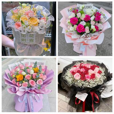 运城市盐湖区临猗万荣闻喜县花店同城送男女友领导玫瑰混搭鲜花束