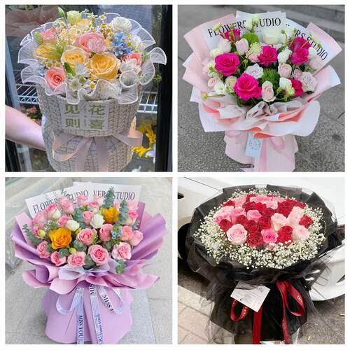 运城市盐湖区临猗万荣闻喜县花店同城送男女友领导玫瑰混搭鲜花束
